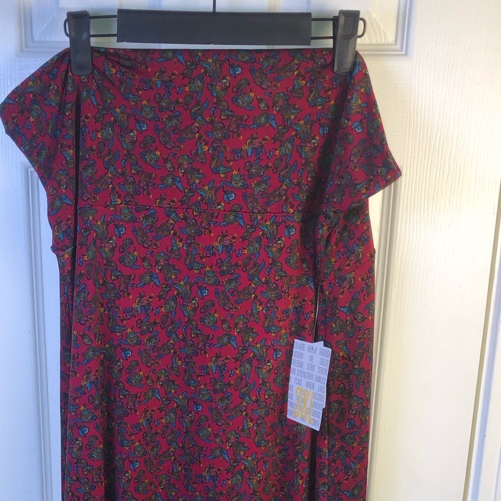 LuLaRoe Red Floral Maxi Skirt - Picture 8 of 12